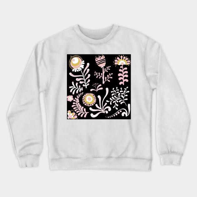 Elegance Seamless pattern with flowers Crewneck Sweatshirt by Olga Berlet